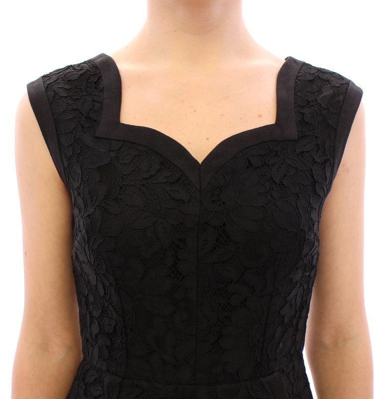 Dolce & Gabbana Black floral lace sicily runway dress