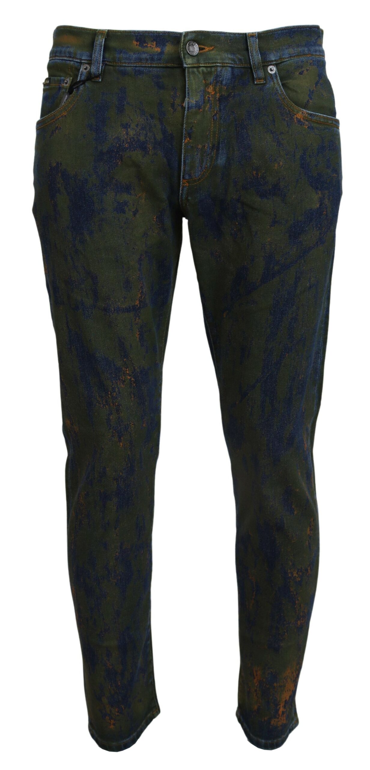 Dolce u0026 Gabbana Chic Slim-Fit Denim Jeans in Green Wash