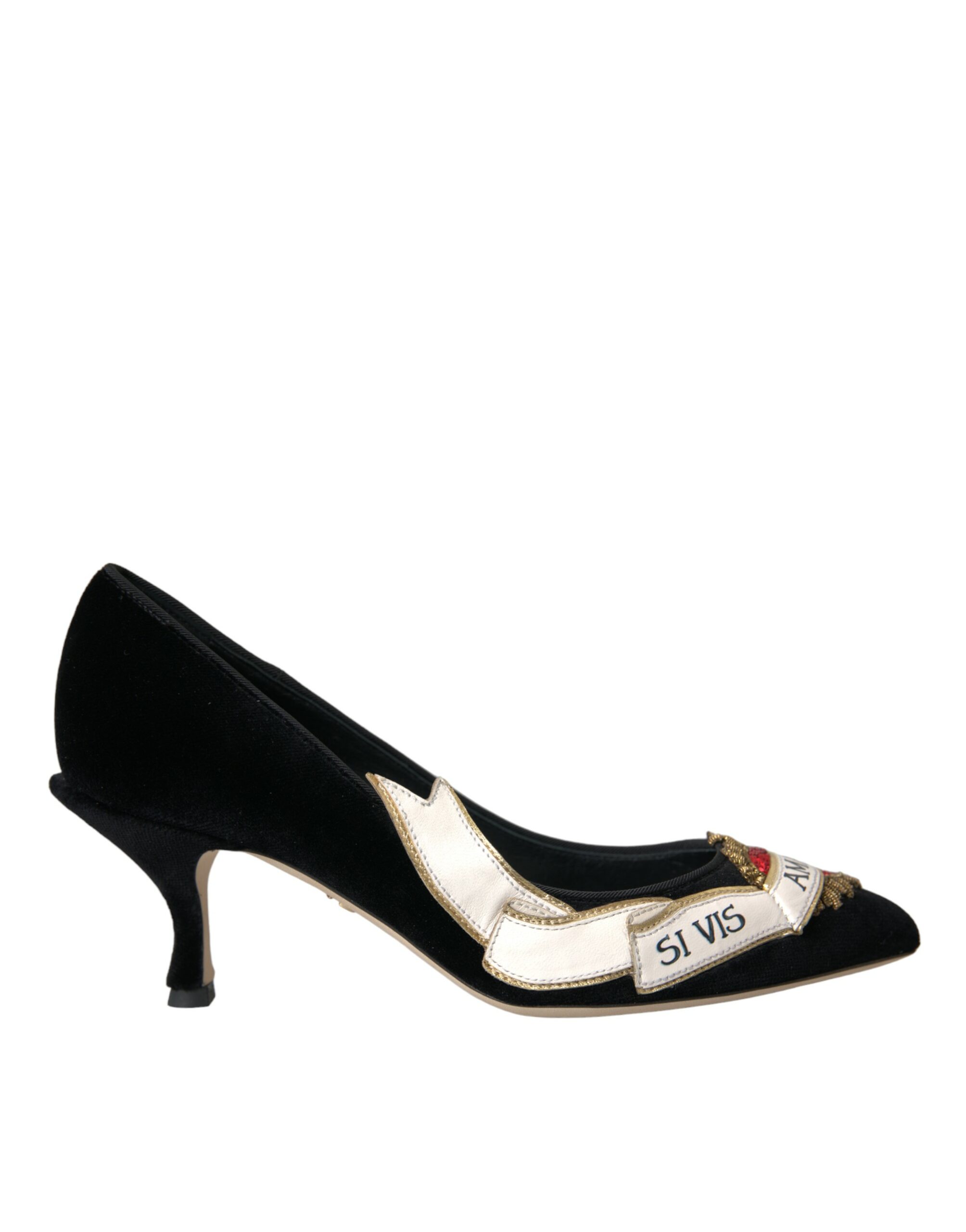 Dolce & Gabbana Black Suede Leather Amari Heels Pumps Shoes EU37/US6.5 Black